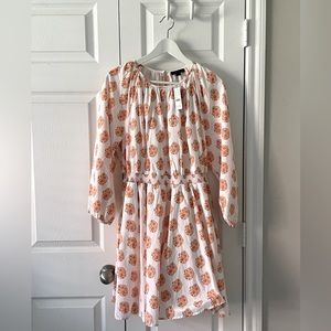 J. Crew Smocked-Waist Mini Dress in Gathered Floral Block Print